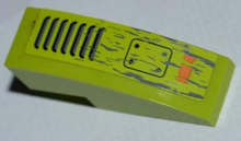 Part 50950pb034 - Slope, Curved 3 x 1 with Grille, Bolted Plate and 'IOK4' Pattern (Sticker) - Set 8959 - De BrickPlaats