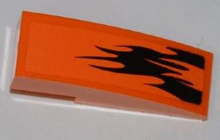 Part 50950pb036R - Slope, Curved 3 x 1 with Black Flames Pattern Model Right (Sticker) - Set 7971 - De BrickPlaats