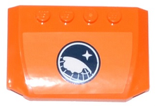 Part 52031pb079 - Wedge 4 x 6 x 2/3 Triple Curved with Arctic Explorer Logo on Orange Background Pattern (Sticker) - Sets 60033 / 60035 - De BrickPlaats
