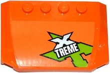 Part 52031pb091 - Wedge 4 x 6 x 2/3 Triple Curved with Lime, Silver and White 'XTREME' Pattern (Sticker) - Set 60085 - De BrickPlaats