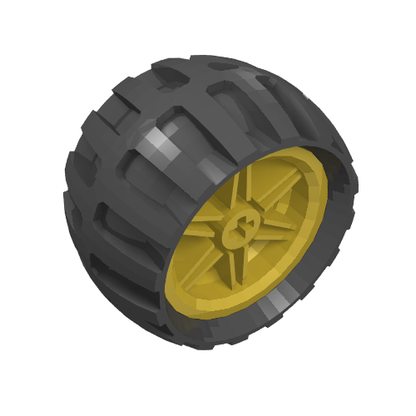 Part 56145c01 - Wheel 30.4mm D. x 20mm with No Pin Holes and Reinforced Rim with Black Tire 43.2 x 22 ZR (56145 / 44309) - De BrickPlaats