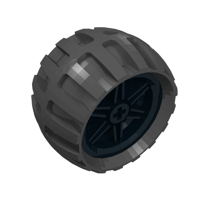 Part 56145c01 - Wheel 30.4mm D. x 20mm with No Pin Holes and Reinforced Rim with Black Tire 43.2 x 22 ZR (56145 / 44309) - De BrickPlaats