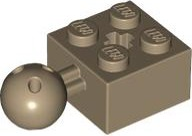 Part 57909b - Technic, Brick Modified 2 x 2 with Ball Joint and Axle Hole with 6 Holes in Ball - De BrickPlaats