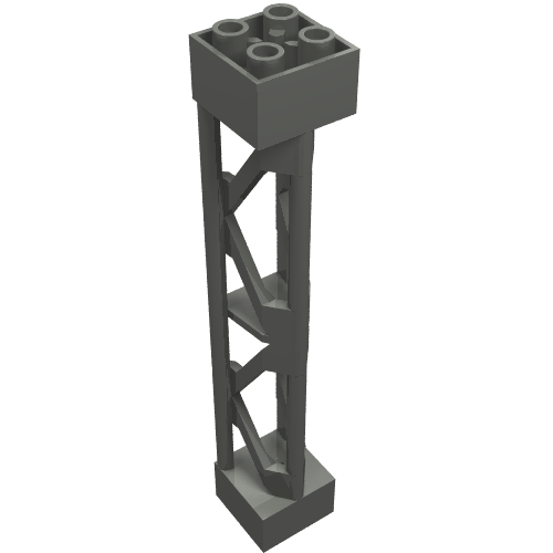 Part 58827 - Support 2 x 2 x 10 Girder Triangular Vertical - Type 3 - 3 Posts, 2 Sections - De BrickPlaats