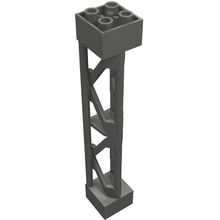 Part 58827 - Support 2 x 2 x 10 Girder Triangular Vertical - Type 3 - 3 Posts, 2 Sections - De BrickPlaats