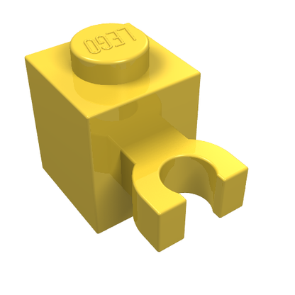 Part 60475 - Brick, Modified 1 x 1 with Open U Clip (Vertical Grip) - Solid Stud - De BrickPlaats