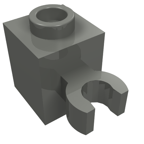 Part 60475b - Brick, Modified 1 x 1 with Open O Clip (Vertical Grip) - Hollow Stud - De BrickPlaats