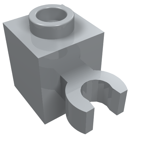 Part 60475b - Brick, Modified 1 x 1 with Open O Clip (Vertical Grip) - Hollow Stud - De BrickPlaats