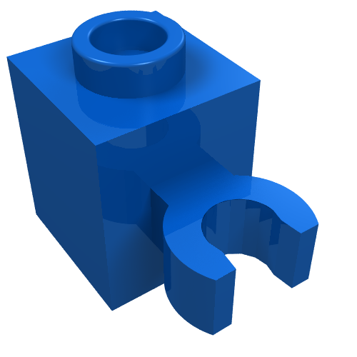 Part 60475b - Brick, Modified 1 x 1 with Open O Clip (Vertical Grip) - Hollow Stud - De BrickPlaats