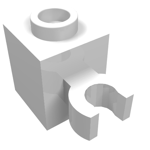 Part 60475b - Brick, Modified 1 x 1 with Open O Clip (Vertical Grip) - Hollow Stud - De BrickPlaats
