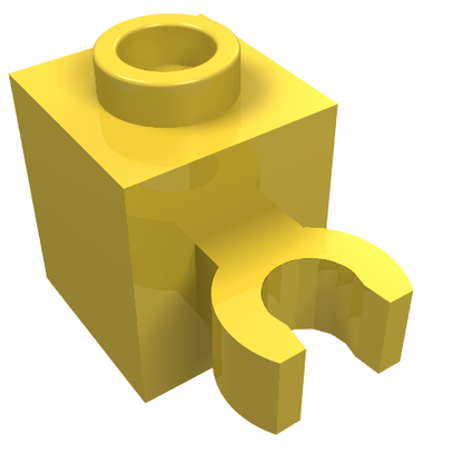 Part 60475b - Brick, Modified 1 x 1 with Open O Clip (Vertical Grip) - Hollow Stud - De BrickPlaats