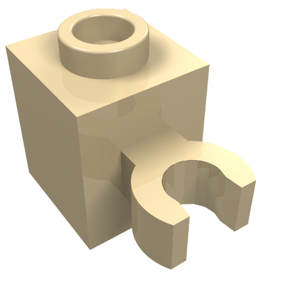 Part 60475b - Brick, Modified 1 x 1 with Open O Clip (Vertical Grip) - Hollow Stud - De BrickPlaats