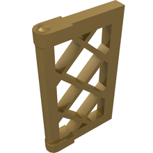 Part 60607 - Pane for Window 1 x 2 x 3 Lattice with Thick Corner Tabs - De BrickPlaats