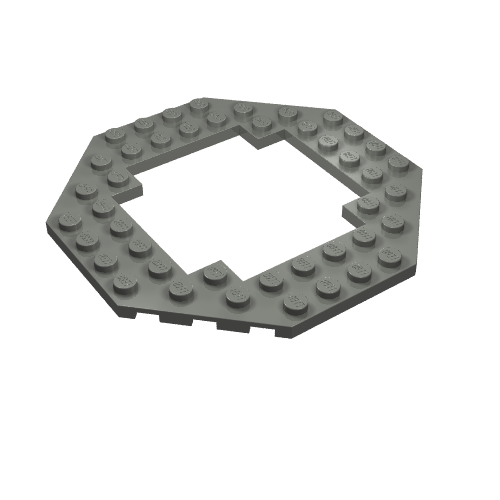 Part 6063 - Plate, Modified 10 x 10 Octagonal with 6 x 6 Open Center - De BrickPlaats
