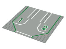 Part 6100px2 - Baseplate, Road 32 x 32 with 3 Driveways, Open Outer Lanes with 1,2 Pattern (6382-1983) - De BrickPlaats