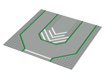 Part 6100px3 - Baseplate, Road 32 x 32 with 3 Driveways, Chevron on Closed Center Pattern - De BrickPlaats