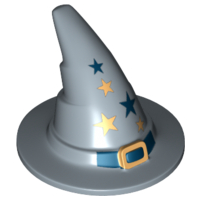Part 6131pb02 - Minifigure, Headgear Hat, Wizard / Witch with Gold Buckle and Stars Pattern - De BrickPlaats