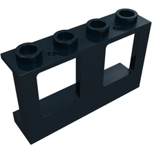 Part 61345 - Window 1 x 4 x 2 Plane, Single Top Hole and Single Bottom Hole for Glass - De BrickPlaats