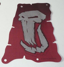Part 61627 - Cloth Sail 14 x 20 Tattered with Fantasy Era Troll Skull Pattern - De BrickPlaats