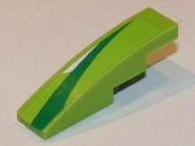 Part 61678pb064R - Slope, Curved 4 x 1 with Green and White Pattern Model Right Side (Sticker) - Set 8864 - De BrickPlaats