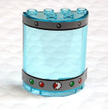 Part 6259pb015 - Cylinder Half 2 x 4 x 4 with Gauge, Rivets and 4 Lights Pattern (Stickers) - Set 4981 - De BrickPlaats