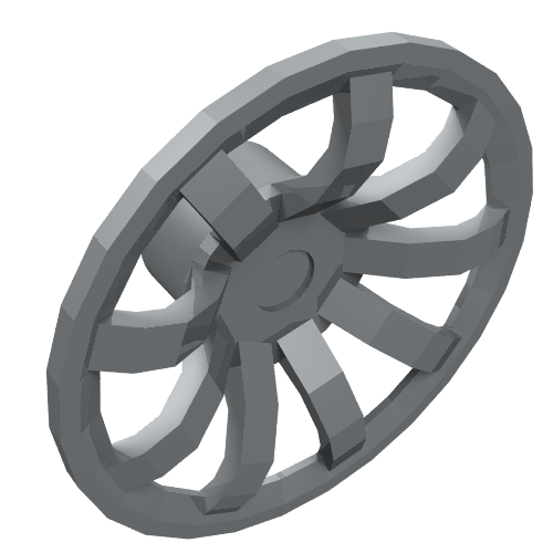 Part 62701 - Wheel Cover 9 Spoke - 24mm D. - for Wheels 55982 and 56145 - De BrickPlaats