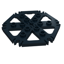 Part 64566 - Technic, Plate Rotor 6 Blade with Clip Ends Connected (Water Wheel) - Hollow Studs - De BrickPlaats