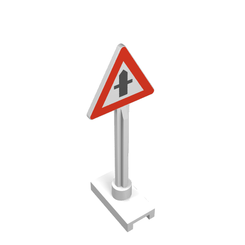 Part 649p02 - Road Sign Triangle with Road Crossing Pattern - De BrickPlaats