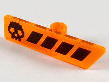 Part 65191pb02 - Minifigure, Utensil Gameplayer Label with Pixelated Black Skull and Broken Stripe / Health Bar Pattern - De BrickPlaats