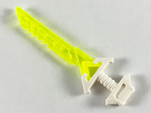 Part 65272pb01 - Minifigure, Weapon Sword with Wide Pommel and Molded Trans-Dark Pink Serrated Blade Pattern (Ninjago Key-Tana) - De BrickPlaats