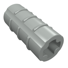 Part 6538a - Technic, Axle Connector 2L (Ridged with + Hole + Orientation) - De BrickPlaats