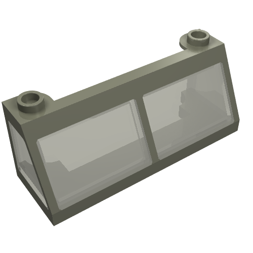 Part 6567c02 - Windscreen 2 x 6 x 2 Train with Fixed Trans-Brown Glass - De BrickPlaats