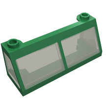 Part 6567c02 - Windscreen 2 x 6 x 2 Train with Fixed Trans-Brown Glass - De BrickPlaats