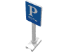 Part 675p01 - Road Sign Square-Tall with Parking 'P' and '300m' Pattern - De BrickPlaats