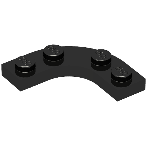 Part 68568 - Plate, Round Corner 3 x 3 with 2 x 2 Curved Cutout - De BrickPlaats