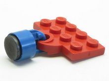 Part 737ac02 - Plate, Modified 2 x 4 with Train Coupler Open for Magnet with Blue Magnet Coupling, Train - 6.5mm Cylinder (737a / x547b) - De BrickPlaats