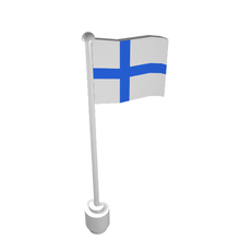 Part 777p04 - Flag on Flagpole, Wave with Finland Pattern - De BrickPlaats
