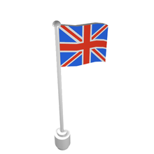 Part 777p11 - Flag on Flagpole, Wave with Great Britain Pattern - De BrickPlaats