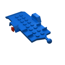 Part 817c01 - Vehicle, Trailer Base 4 x 8 Bed with Red Wheels and Tires - De BrickPlaats