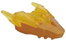 Part 82276pb02 - Dragon Head (Ninjago) Jaw Upper with Horns with Molded Pearl Gold Face Pattern - De BrickPlaats