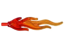 Part 85959pb01a - Wave Rounded Straight Large with Bar End (Flame) with Marbled Trans-Orange Pattern - De BrickPlaats
