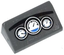 Part 85984pb066 - Slope 30 1 x 2 x 2/3 with 3 White and Blue Gauges on Dashboard Pattern (Sticker) - Set 60047 - De BrickPlaats