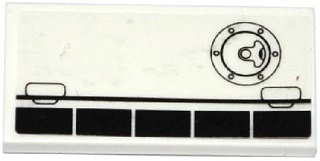 Part 87079pb0287R - Tile 2 x 4 with Airplane Flaps and Filler Cap Pattern Model Right Side (Sticker) - Set 60078 - De BrickPlaats