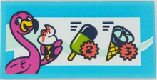 Part 87079pb0996 - Tile 2 x 4 with Ice Cream Menu and Dark Pink Flamingo Pattern (Sticker) - Set 41430 - De BrickPlaats