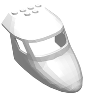 Part 87613 - Aircraft Fuselage Forward Top Curved 6 x 10 x 4 with 3 Window Panes - De BrickPlaats
