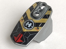 Part 90639pb021 - Hero Factory Armor with Ball Joint Socket - Size 5 with Red Arrows, Black and Gold Chevrons, and Hero Factory Logo Pattern - De BrickPlaats