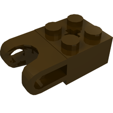 Part 92013 - Technic, Brick Modified 2 x 2 with Ball Socket and Axle Hole - Straight Forks with Round Ends and Open Sides - De BrickPlaats