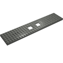 Part 92339 - Train Base 6 x 28 with 3 Round Holes Each End and 2 x 2 Cutouts - De BrickPlaats