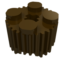Part 92947 - Brick, Round 2 x 2 with Axle Hole and Grille / Fluted Profile - De BrickPlaats
