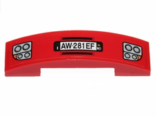 Part 93273pb032 - Slope, Curved 4 x 1 x 2/3 Double with Headlights and 'AW-281 EF' Pattern (Sticker) - Set 30191 - De BrickPlaats